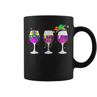 Mardi Gras Glass Of Wine Funny Drinking Wine For Men Women V2 Coffee Mug - Seseable