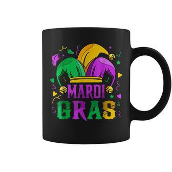 Mardi Gras Jester Hat Beads Mask New Orleans Men Women Coffee Mug - Seseable