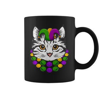 Mardi Gras Outfit For Women Men Carnival Jester Cat Mom Dad Coffee Mug | Mazezy