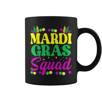 Mardi Gras Squad Funny Mask Bead Festival Parade New Orleans Coffee Mug - Seseable