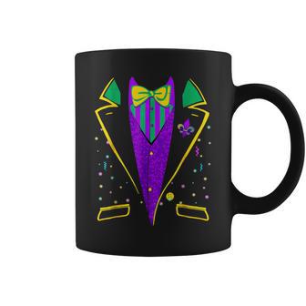 Mardi Gras Tuxedo Costume Funny Carnival Parade Design V3 Coffee Mug - Seseable