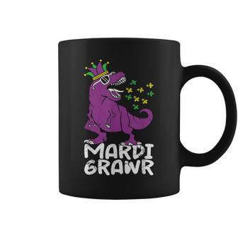 Mardi Grawr T Rex Dinosaur Jester Hat Mardi Beads Mardi Gras V7 Coffee Mug - Seseable