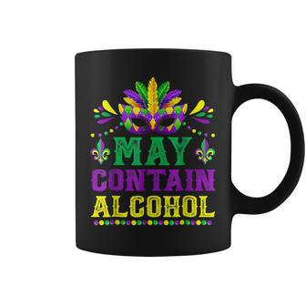 Mask May Contains Alcohol Mardi Gras Funny Outfits Coffee Mug - Seseable