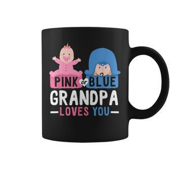 Matching Outfit Pink Or Blue Grandpa Loves You Baby Shower Gift For Mens Coffee Mug | Mazezy
