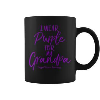 Matching Pancreatic Cancer Gift I Wear Purple For My Grandpa Coffee Mug | Mazezy