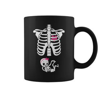 Maternity Baby Girl Skeleton Cute Halloween Pregnancy Bump Coffee Mug - Thegiftio UK