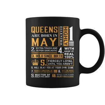 May Birthday Gifts - Queens Are Born In May Coffee Mug | Mazezy