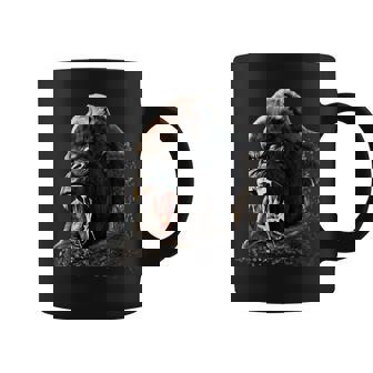 Mean Gorilla Face For Men Women & Kids - Silverback Gorilla Coffee Mug | Mazezy