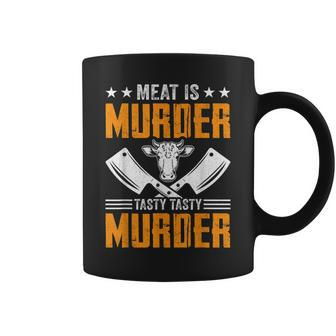 Meat Is Murder Tasty Tasty Murder - Meat Cutter Butcher Bbq Coffee Mug | Mazezy