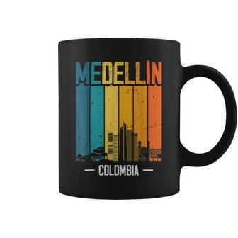 Medellin Colombia Retro Vintage Sunset Skyline Medellin Coffee Mug | Mazezy