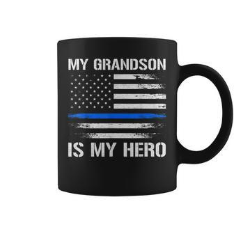 Mein Enkel Ist Mein Held Polizei Opa Oma Thin Blue Line Tassen - Seseable