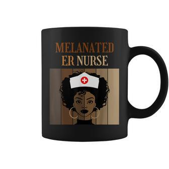 Melanated Er Nurse Nursing Caregiver Black Afro African Coffee Mug | Mazezy
