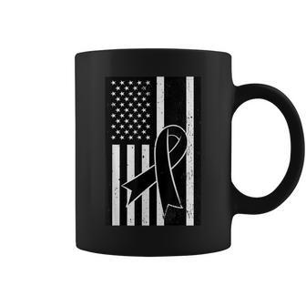 Melanoma Cancer United States Patriotic Flag Patriot Gift Coffee Mug - Seseable
