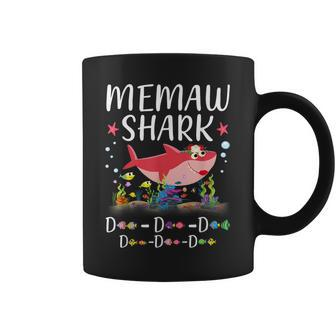 Memaw Shark Funny Mothers Day Floral Gift Coffee Mug - Seseable