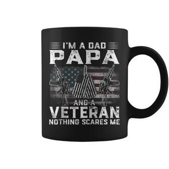 Men Distressed Im A Dad Papa Veteran Fathers Day Coffee Mug - Thegiftio UK