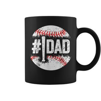 Mens 1 Dad Baseball Number One Daddy Son Gifts Fathers Day Coffee Mug - Thegiftio UK