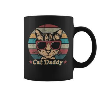 Mens 80S Cat Daddy Vintage Sun Funny Cat In Retro Sunglasses Dad Coffee Mug - Seseable