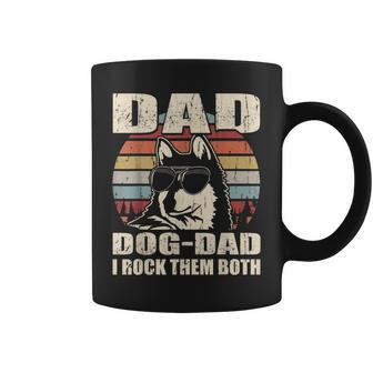 Mens Alaskan Klee Kai Dad And Dog Dad I Rock Them Both Vintage Coffee Mug - Seseable