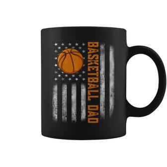 Mens American Flag Vintage Basketball Flag Dad Fathers Day Coffee Mug - Seseable