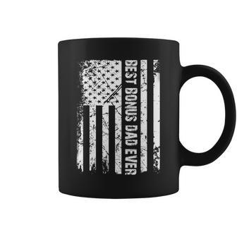 Mens Best Bonus Dad Ever American Flag Tshirt Father Day Gift Coffee Mug | Mazezy