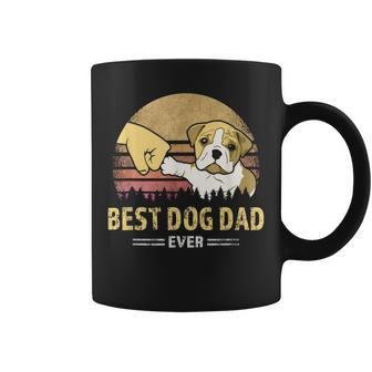 Mens Best Bulldog Dad Ever Vintage English Bulldog Puppy Lover Coffee Mug - Seseable