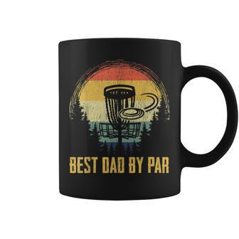 Mens Best Dad By Par Funny Disc Golf Vintage Frisbee Fathers Day Coffee Mug - Seseable