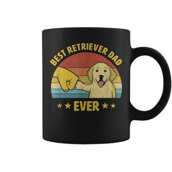Mens Best Golden Retriever Dad Ever Vintage Puppy Lover Design Coffee Mug - Seseable