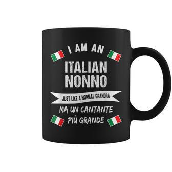 Mens Best Italian Nonno - Great Italian Grandpa And Singer Coffee Mug - Seseable