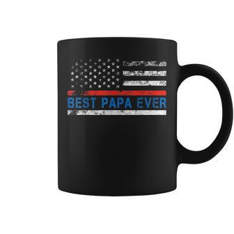 Mens Best Papa Ever American Flag Fathers Day Gift Coffee Mug - Seseable