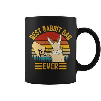 Mens Best Rabbit Dad Ever Vintage Rabbit Lover Best Bunny Dad Eve Coffee Mug - Seseable