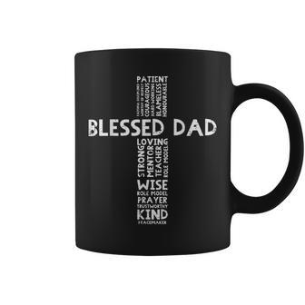 Mens Blessed Dad Cross God Jesus Faith Christian Daddy Papa Men Coffee Mug - Thegiftio UK