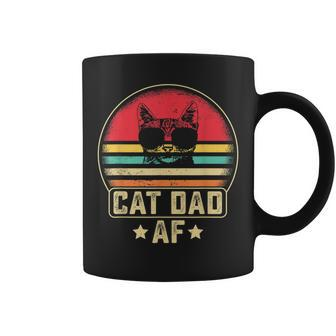 Mens Cat Dad Af Funny Daddy Fathers Day Vintage Cute Cat Lover Coffee Mug - Seseable