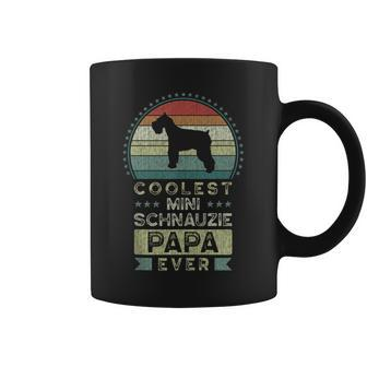 Mens Coolest Mini Schnauzie Papa Ever Fathers Day Schnauzer Coffee Mug - Thegiftio UK