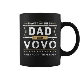 Mens Dad & Vovo Portuguese Grandpa I Rock Them Both Funny Gift Coffee Mug - Seseable