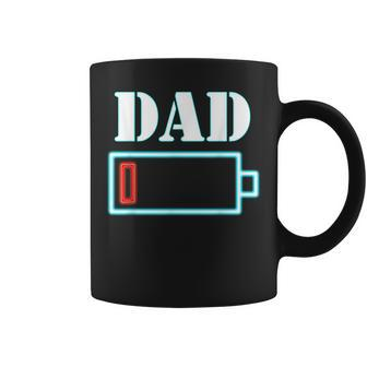 Mens Dad Battery Low Funny Tired Parenting Fathers Day Coffee Mug - Thegiftio UK