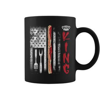 Mens Dad Grilling Funny Bbq Fathers Day Bbq King Usa Flag Bacon Coffee Mug - Thegiftio UK