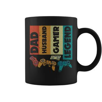 Mens Dad Husband Gamer Legend Dad Video Gamer Coffee Mug - Seseable