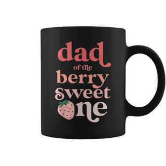 Mens Dad Of The Berry Sweet One Strawberry First Birthday 1St Coffee Mug - Seseable