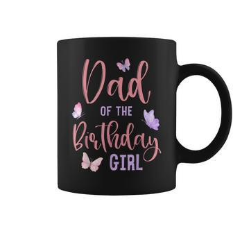 Mens Dad Of The Birthday Girl Butterfly Party Matching Family Coffee Mug - Thegiftio UK