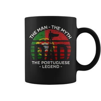 Mens Dad The Man The Myth The Portuguese Legend Portugal Vintage Coffee Mug - Seseable