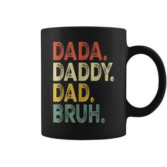 Mens Dada Daddy Dad Bruh Funny Fathers Day Dad Mens Vintage Coffee Mug - Thegiftio UK