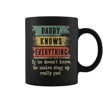 Mens Daddy Knows Everything Grandpa Fathers Day Gift Coffee Mug - Seseable