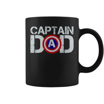 Mens Dads Birthday Captain Dad Superhero Coffee Mug | Mazezy