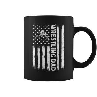 Mens Distressed Usa American Flag Wrestling Dad Men Fathers Day Coffee Mug - Thegiftio UK