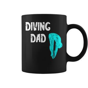 Mens Diving Dad Springboard Swimming Platform Diver Papa Dive Coffee Mug - Seseable