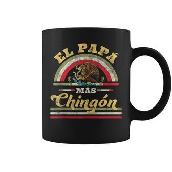 Mens El Papa Mas Chingon Funny Mexican Flag Cool Dad Gift Regalo Coffee Mug - Seseable