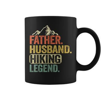 Mens Father Husband Hiking Legend Outdoors Vintage Funny Hiking Coffee Mug - Seseable
