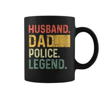 Mens Fathers Day Husband Dad Police Legend Funny Vintage Coffee Mug - Thegiftio UK