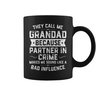 Mens Fathers Day They Call Me Grandad Because Partner In Crime Coffee Mug - Seseable