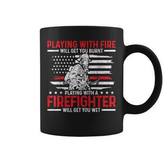 Mens Firefighter Funny Quote Fireman Patriotic Fire Fighter Gift Coffee Mug - Seseable
